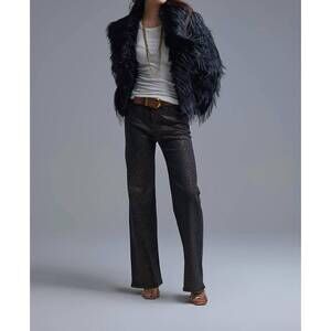 NEW Q2 leopard print straight leg jeans with strass detail in black